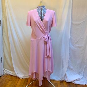 Vintage Soft Pink Wrap Dress size 14 Bergdorf Goodman